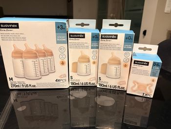 Lot 6 biberons Suavinex Zéro Zéro + sucette