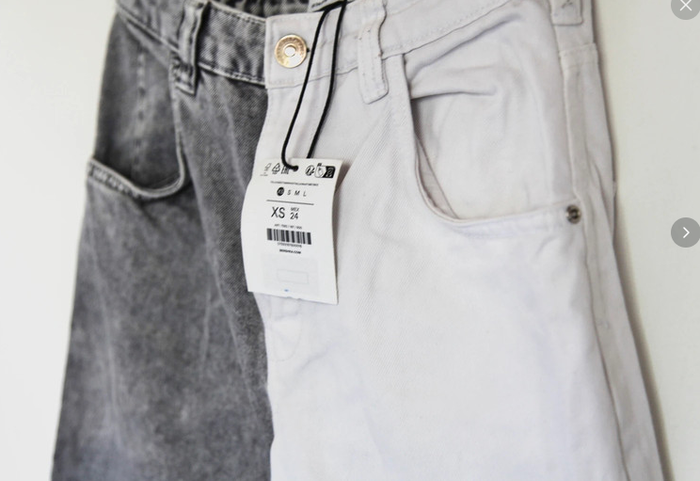 Jean Bi color gris et blanc coupe mum fit/boyfriend - photo numéro 3