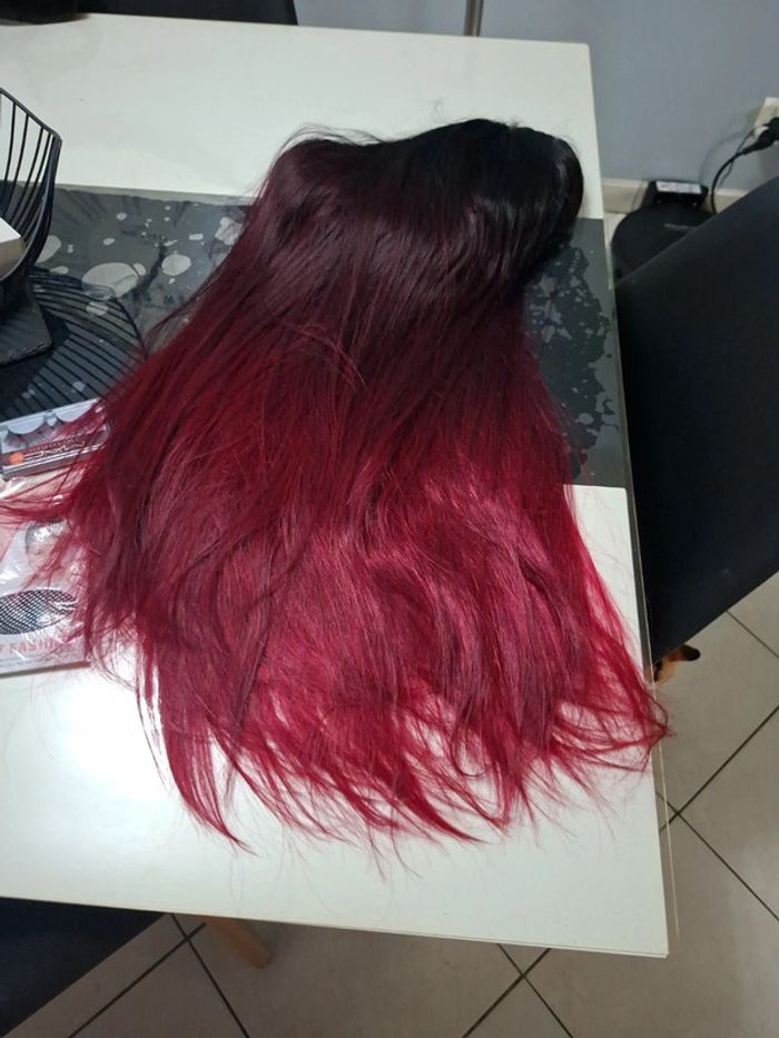 Perruque couleur vin rouge 73cm - photo numéro 8