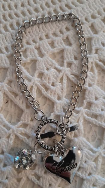 Bracelet femme à breloques ,cœur,argenté