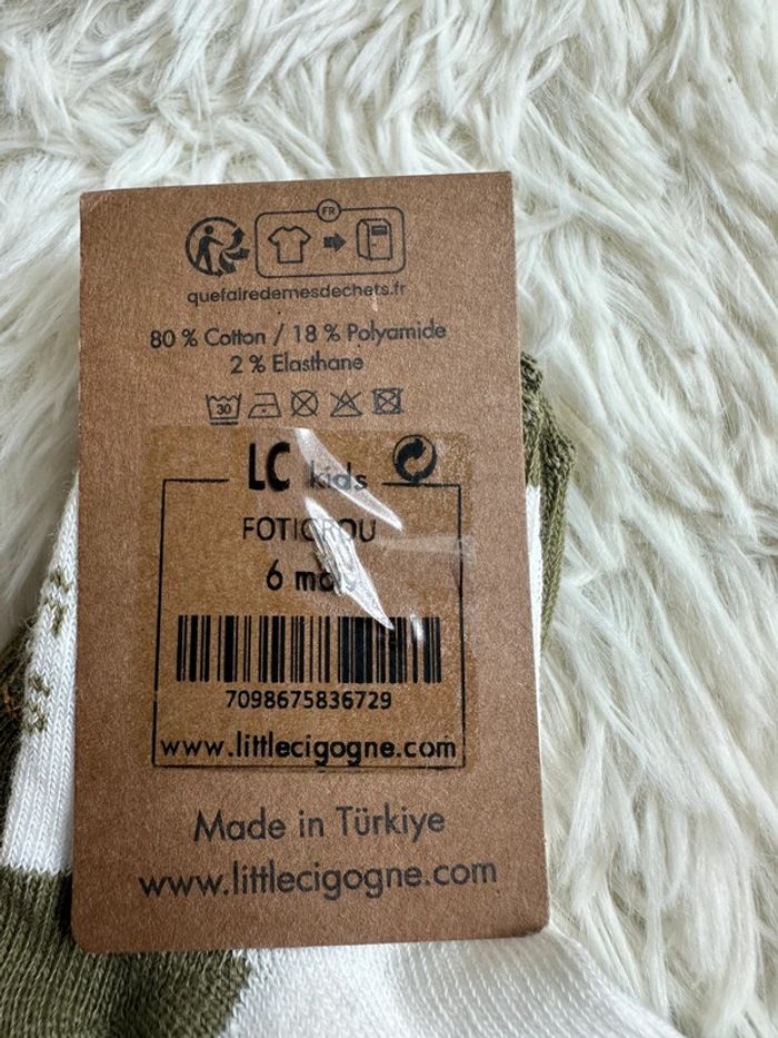 Lot de 2 paires de chaussettes taille 6 mois Little cigogne - photo numéro 4
