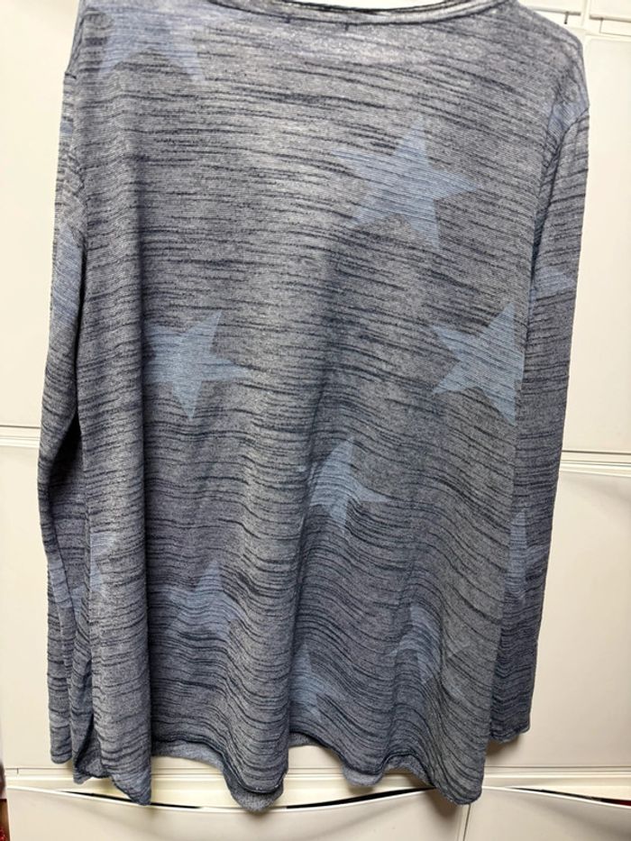 T-shirt manche longue femme avec étoile bleu gris taille xl made in italy - photo numéro 4