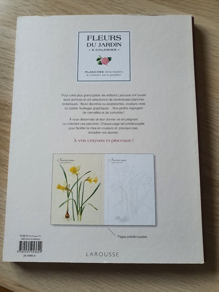Livre "Fleurs du jardin à colorier" Larousse neuf - photo numéro 3