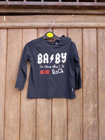 Tee-shirt manche longue acdc bébé garçon 24 mois