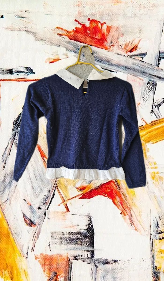 Blouse pour fille avec broderie anglaise - photo numéro 4