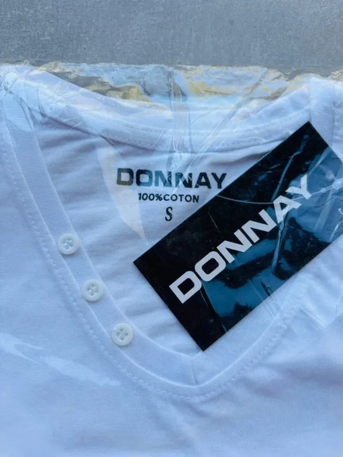 Magnifique t-shirt blanc col V Donnay neuf - photo numéro 2