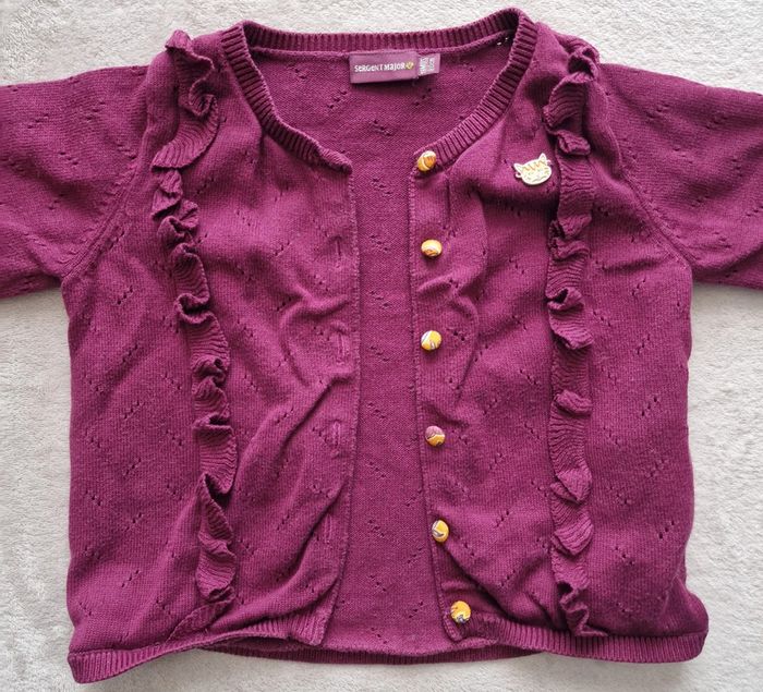 Gilet cassis à boutons décorés - 18M - Sergent Major (TBE) - photo numéro 3