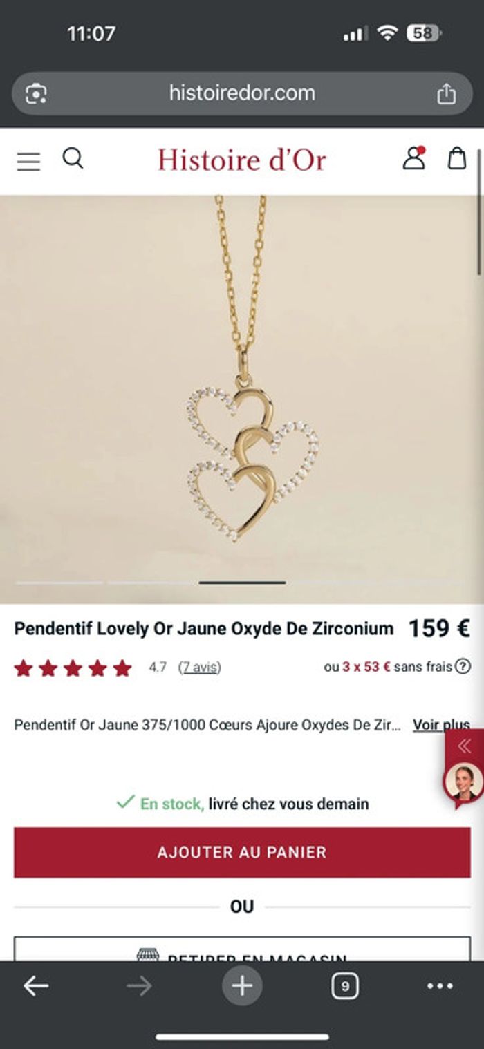 🍎 Pendentif Lovely en or 🍎 - photo numéro 3