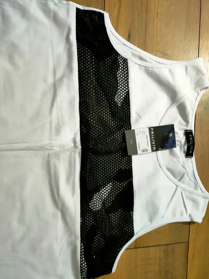 Débardeur blanc effet militaire taille XL - photo numéro 2