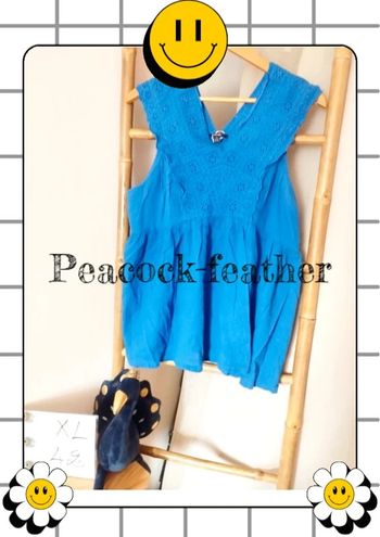Débardeur bleu xl broderie anglaise kiabi