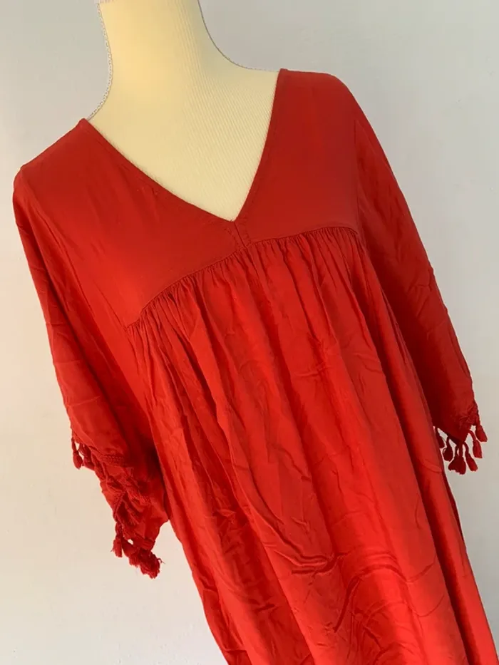 Robe longue rouge - Taille Unique - photo numéro 2