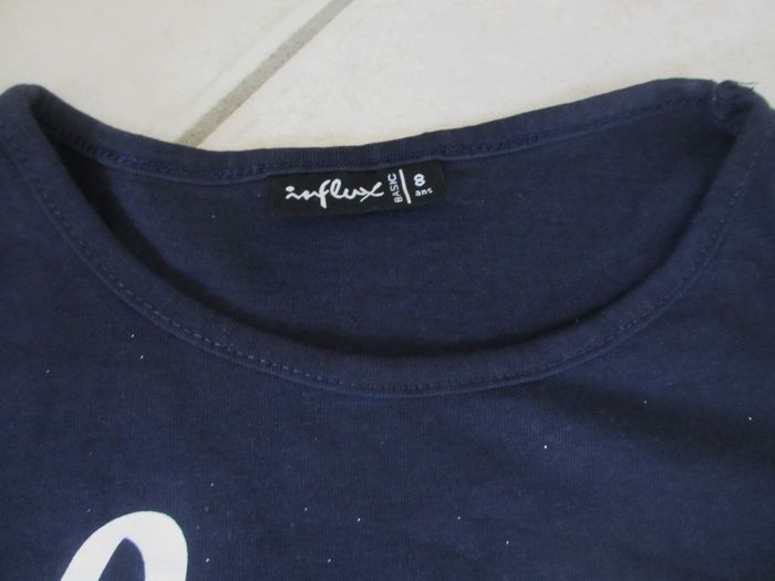 T-shirt bleu marine manches longues fille Influx - 8 ans - photo numéro 3