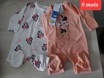 Lot de 2 Grenouillère Minnie 9 mois
