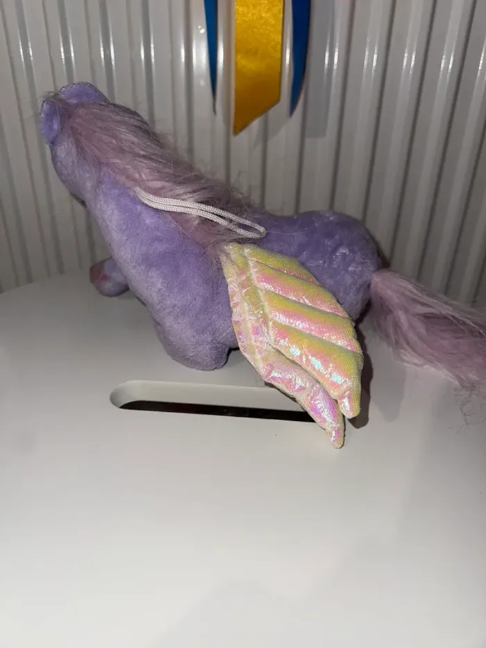 Peluche poney violet avec des ailes - photo numéro 4