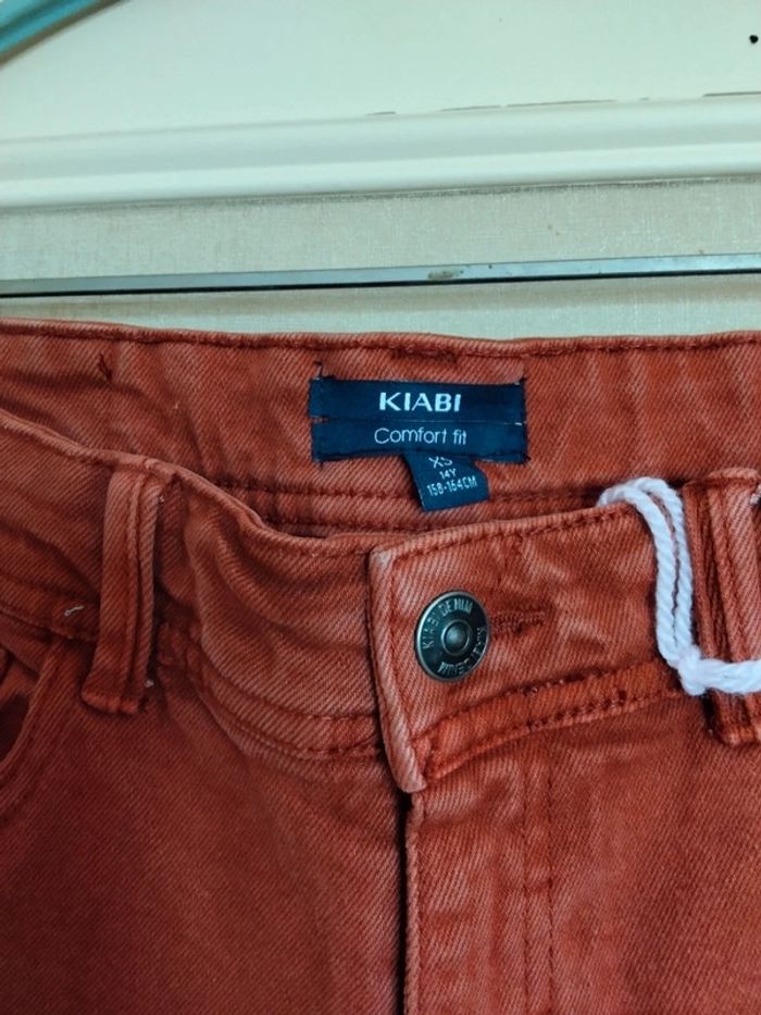 Short jeans confort fit Kiabi XS couleur corail - photo numéro 2