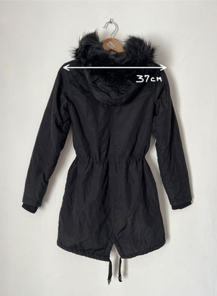 Manteau  noir capuche fausse fourrure New Look Taille 36 - photo numéro 7
