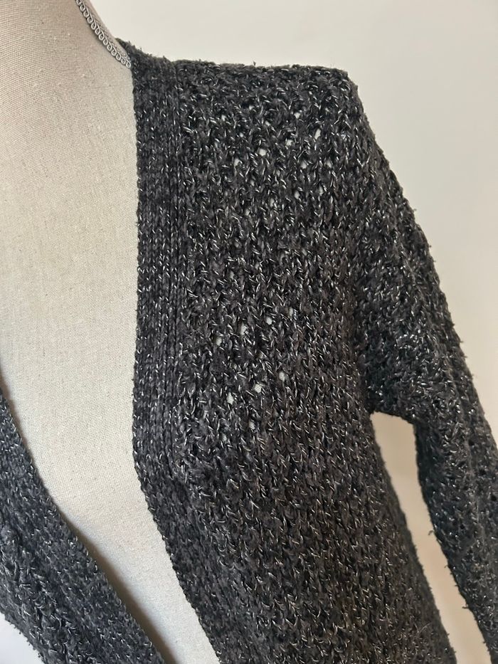 Gilet en maille gris - taille 38/M - photo numéro 3