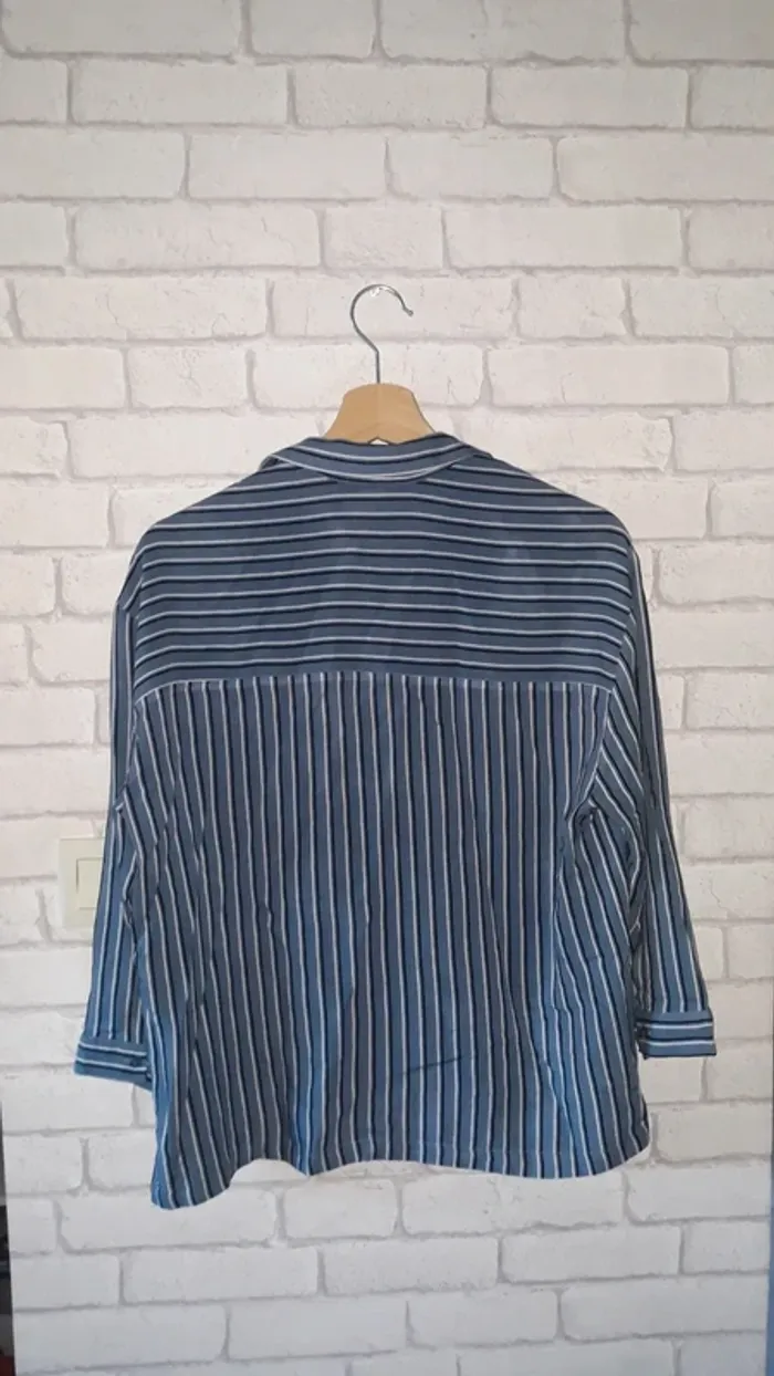 chemise fluide a rayures pull and bear - photo numéro 3