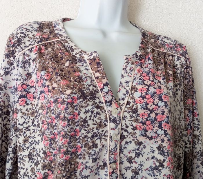 Blouse fluide longue florale femme 46 - photo numéro 2