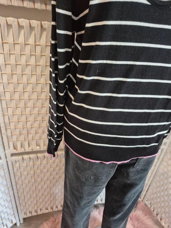💕Jolie pull Vero moda rayé noir et blanc femme TXl / 42 💕 - photo numéro 9