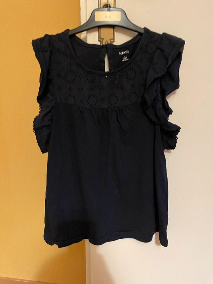 T-shirt fille bleu marine