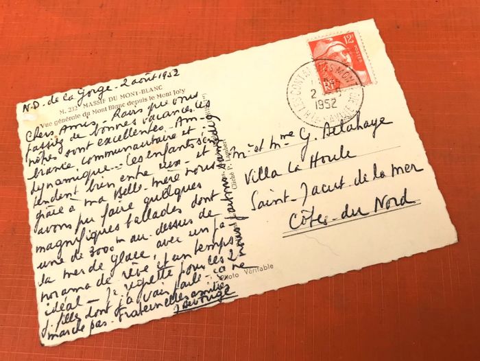 Carte postale ancienne Massif du Mont Blanc (Haute-Savoie) Vue générale du Mont-Blanc depuis le Mon - photo numéro 2