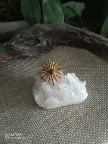 Bague étoile du Nord pierre oeil de tigre naturelle