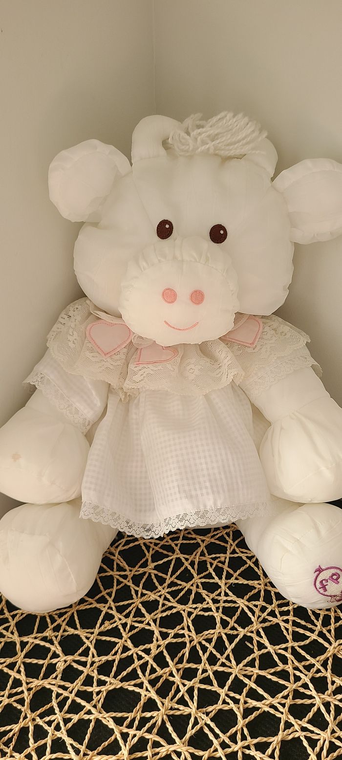 vintage années 80 Fisher Price 1986 Puffalump Peluche - Vache Blanche - photo numéro 3