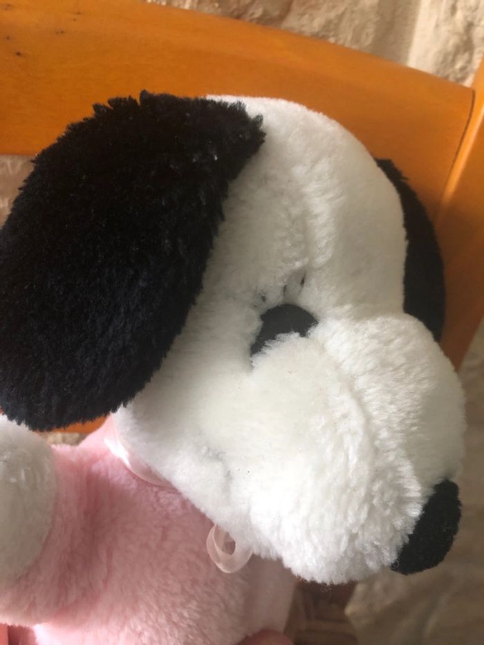 Peluche Doudou Vintage Snoopy Blanc Rose 28 Cm 1968 United Syndicate - photo numéro 8