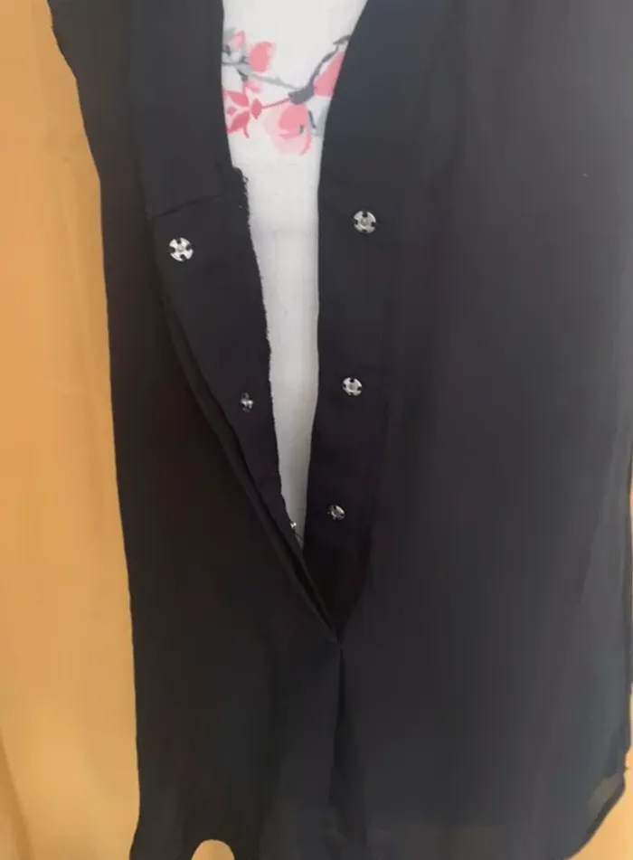 Blouse noir sans manches H&M 34/38 - photo numéro 4