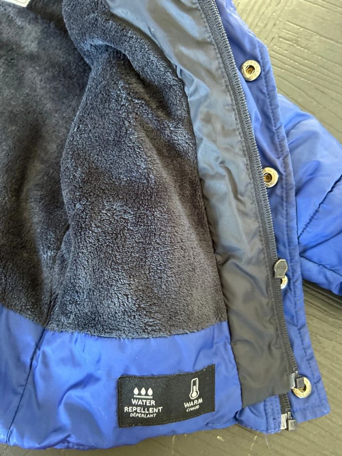 Doudoune ikks 3 ans bleu doublée polaire - photo numéro 4