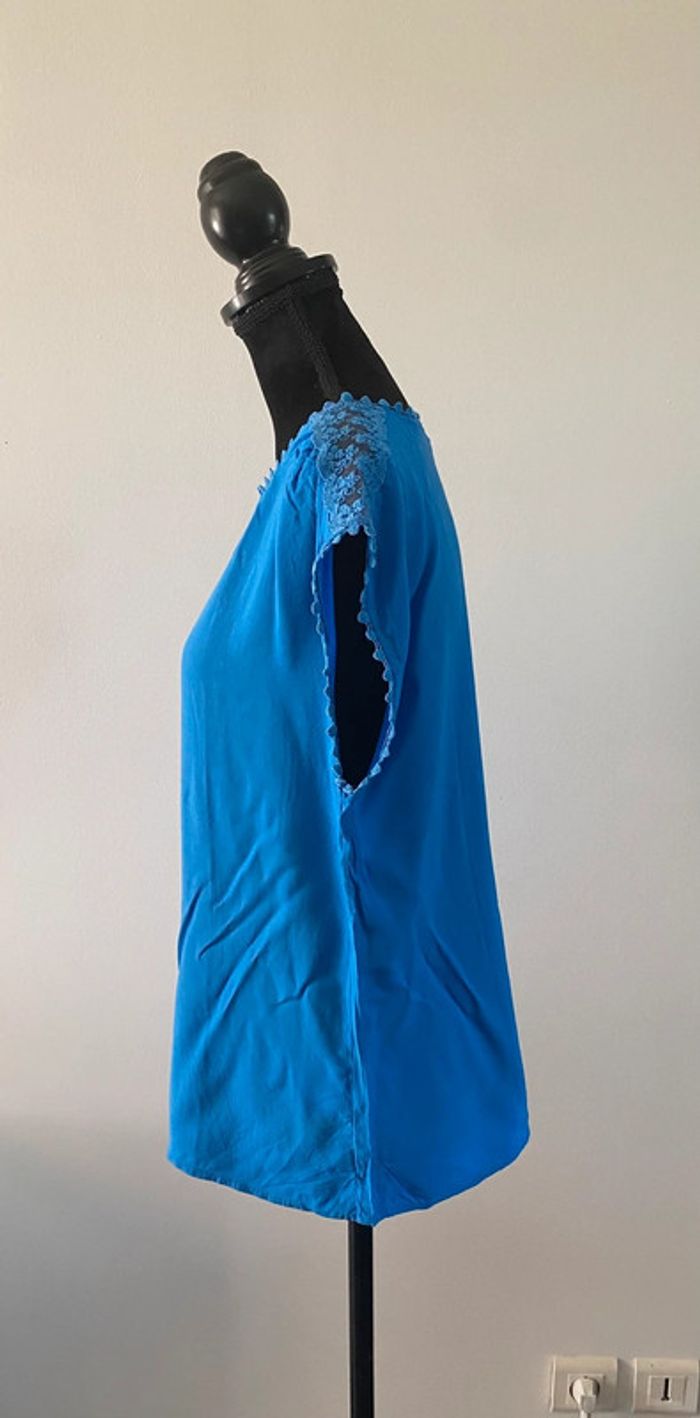 Blouse - tee shirt 123 bleue taille 38 - photo numéro 5
