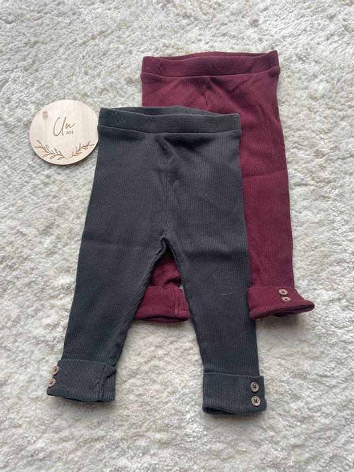 Lot de deux leggings côtelés