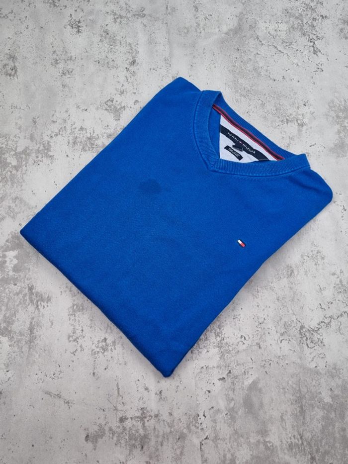 Pull col V Tommy Hilfiger bleu, L Hommes