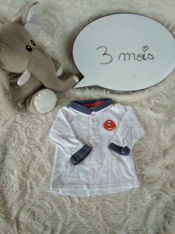 Polo manches longues Garçon 3 mois Obaïbi 100% coton