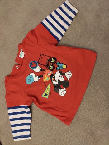 Tee shirt manches longues rouge Disney baby 6 mois