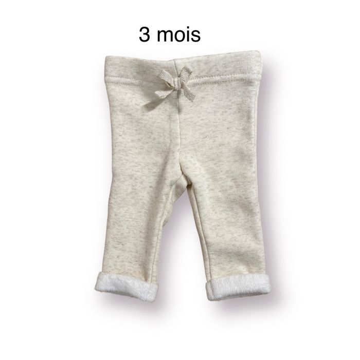 Tape à l’Oeil Pantalon polaire crème Taille 3 mois