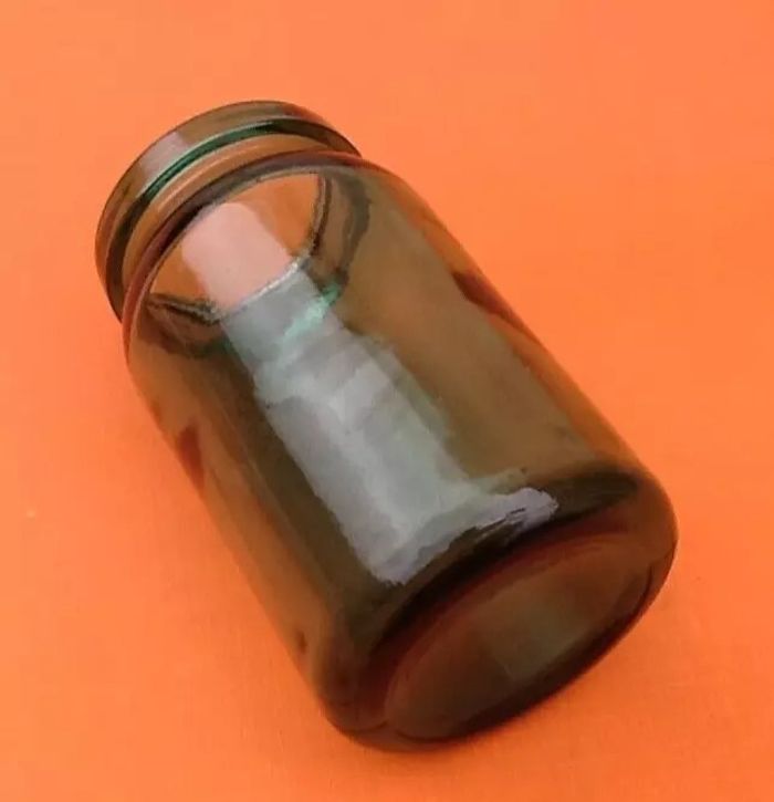 Années 1970 Pot / Bocal vintage Verre moulé vert transparent - photo numéro 2