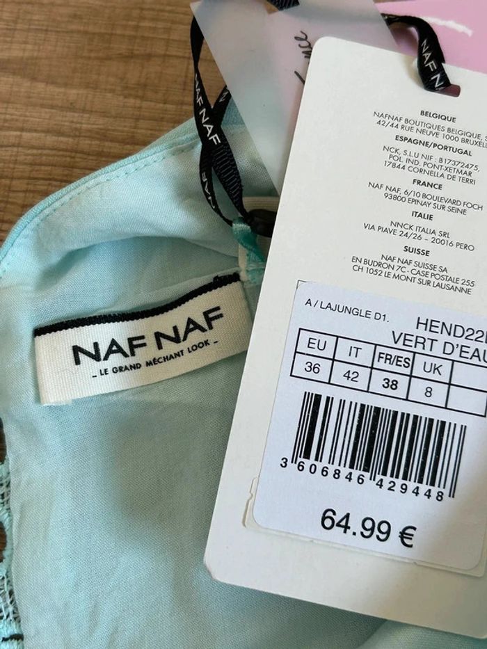 Combishort turquoise neuf sans manches Naf Naf taille 38 (valeur 65€) - photo numéro 15