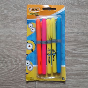 Lot de 5 surligneurs Minions Bic NEUF