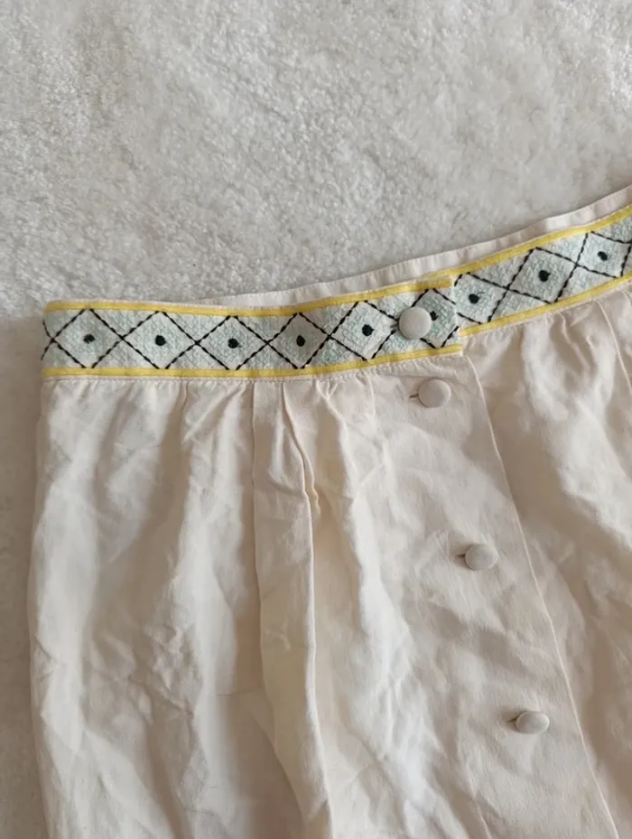 Jupe Comptoir des cotonniers crème 38 soie lin coton modèle Colza/Init - photo numéro 5