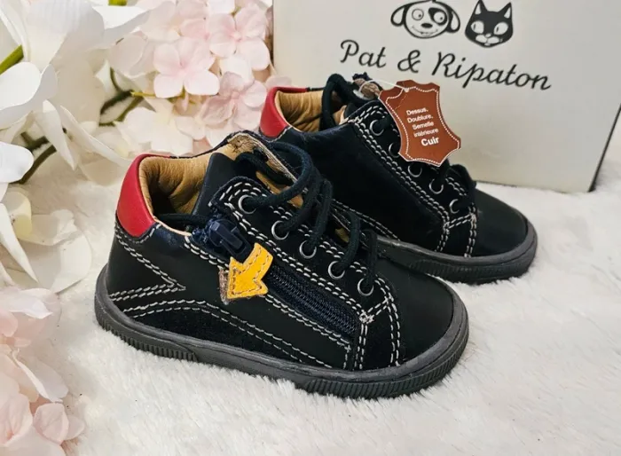 Bottines Chaussures Cuir Zip Pat et Ripaton T21