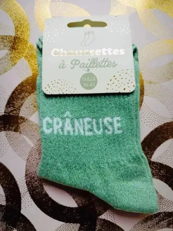 Chaussette à paillettes message