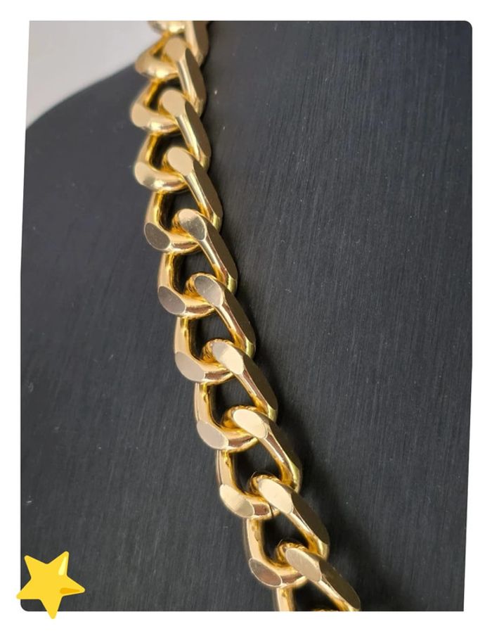 Collier acier inoxydable dorée avec perle xl - photo numéro 3