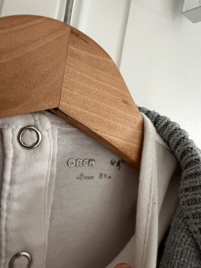 Ensemble gilet gris-t-shirt blanc Orchestra 18 mois - photo numéro 3