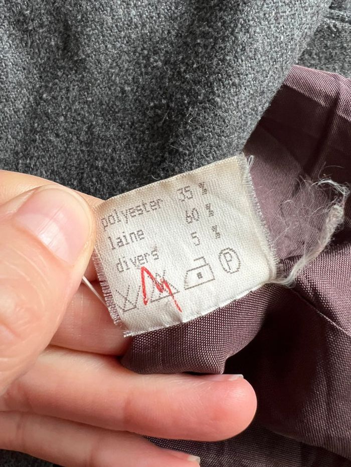 Blazer long gris retro 80s vintage made in France 🇫🇷 Officecore - Taille M - photo numéro 11