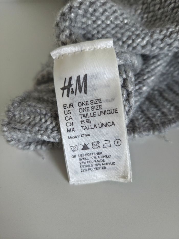 Bonnet gris chiné à pompon H&M – Taille Unique – bon état - photo numéro 3