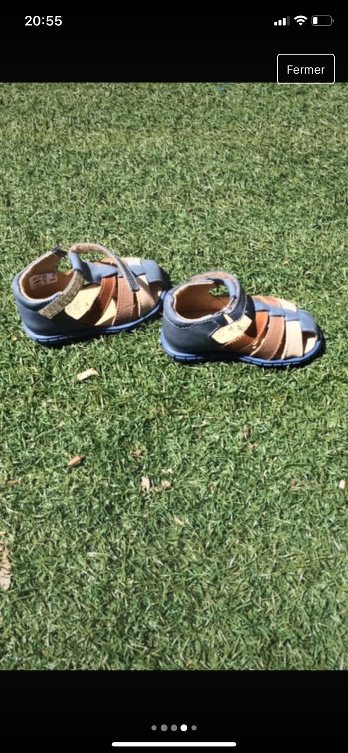 Sandales cuir taille 20 - photo numéro 4