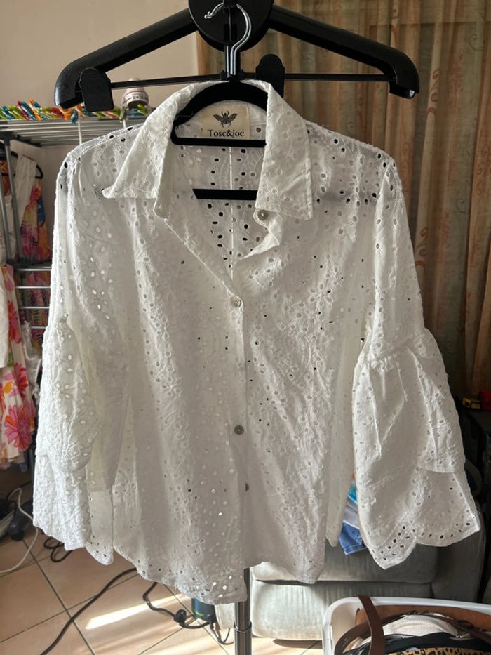 Chemise blanche broderie anglaise Toscandjoe