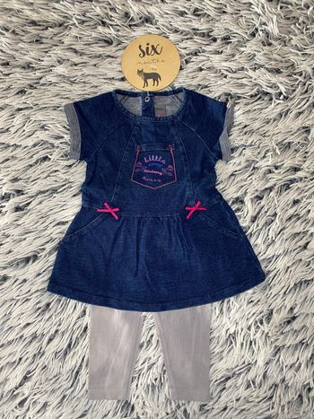 Robe en jean noeud rose